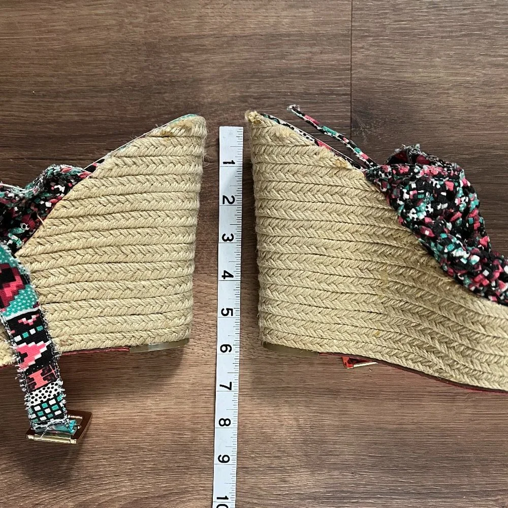 Betsey Johnson Beckeyy Braided Platform Jute Sandals Sz 8.5